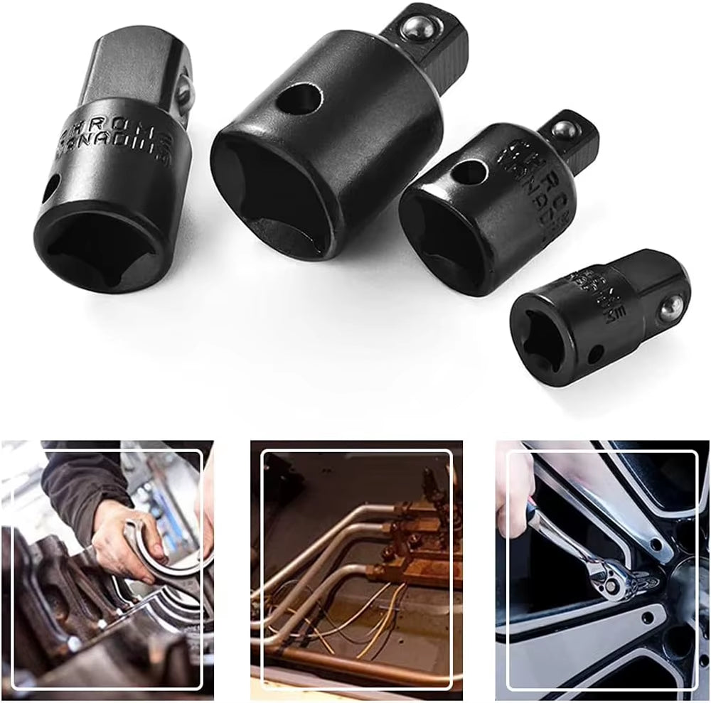 4Pcs Socket Convertor Adaptor Reducer Set 1/2 to 3/8 3/8 to 1/4 3/4 to 1/2 Impact Drive Socket Adaptor Repair Tools