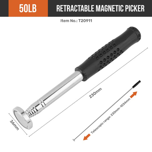 50LB Strong Magnetic Telescopic Picker for Hard to Reach Retractable Stainless Steel Pen Pickup Stick Magnet Pickup Tool