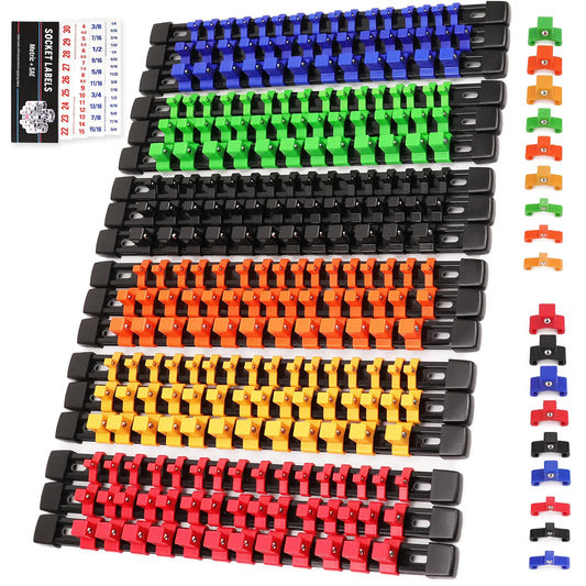 Organisateur de douilles universel – Supports 1/4”, 3/8” et 1/2” pour coffre et tiroir d’outils