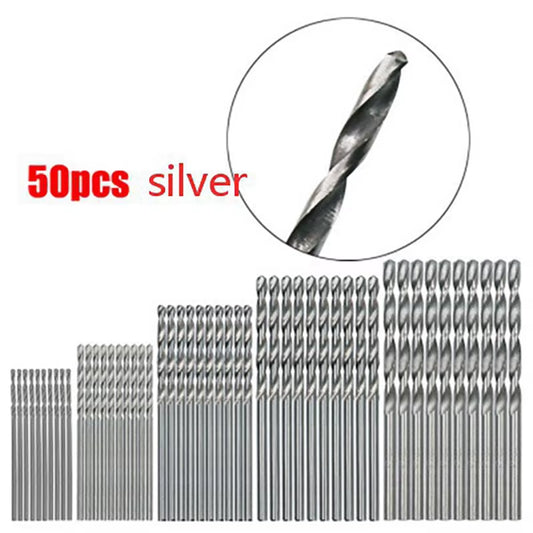 100/50Pcs Titanium Coated Drill Bits HSS High Speed Steel Set Tool Quality Power Tools 1/1.5/2/2.5/3Mm